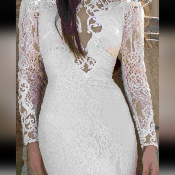 Tarik Ediz ivory lace dress wedding pageant prom gown 4 6 38 - Picture 3 of 5